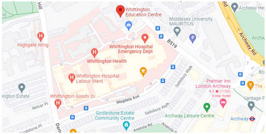 Whittington Education Centre (WEC) map location Whittington Education Centre (WEC) map location